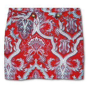 💥192 Melly M A line Red Paisley Skirt